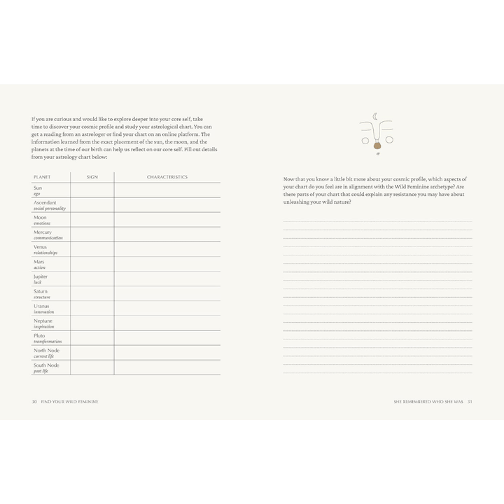 Find Your Wild Feminine: Daily Practices for Reawakening Your Sacred Power Journal - The Kindness Cause