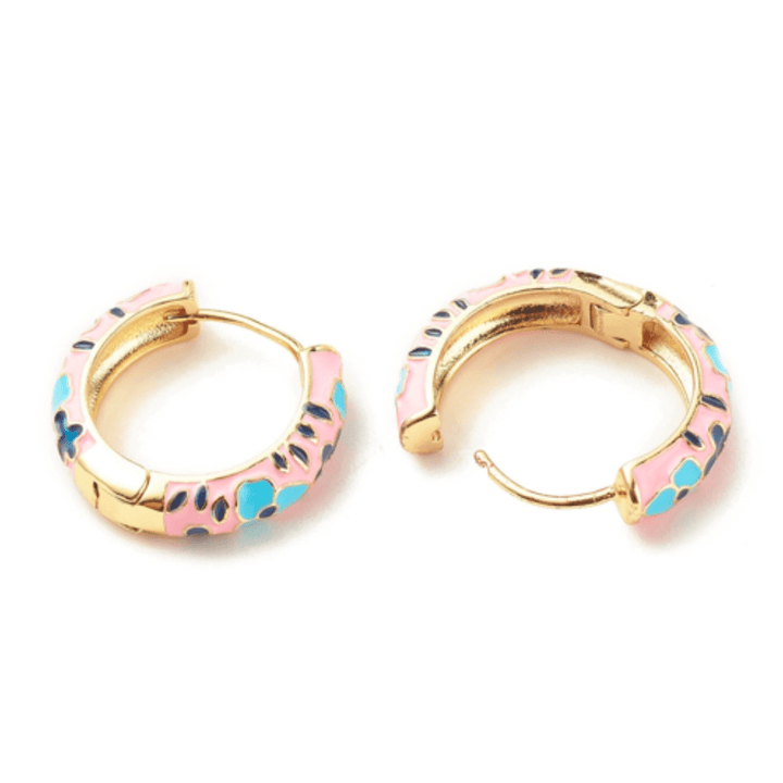 Flower Enamel Hoop Earrings - The Kindness Cause