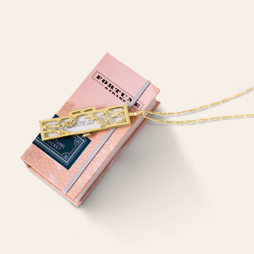 Flowered Vines Fortune Locket in Gold - The Kindness Cause