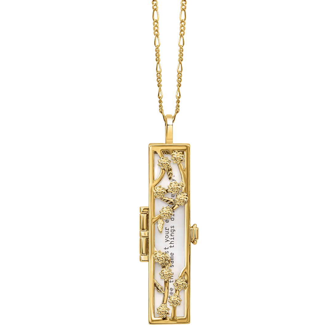 Flowered Vines Fortune Locket in Gold - The Kindness Cause