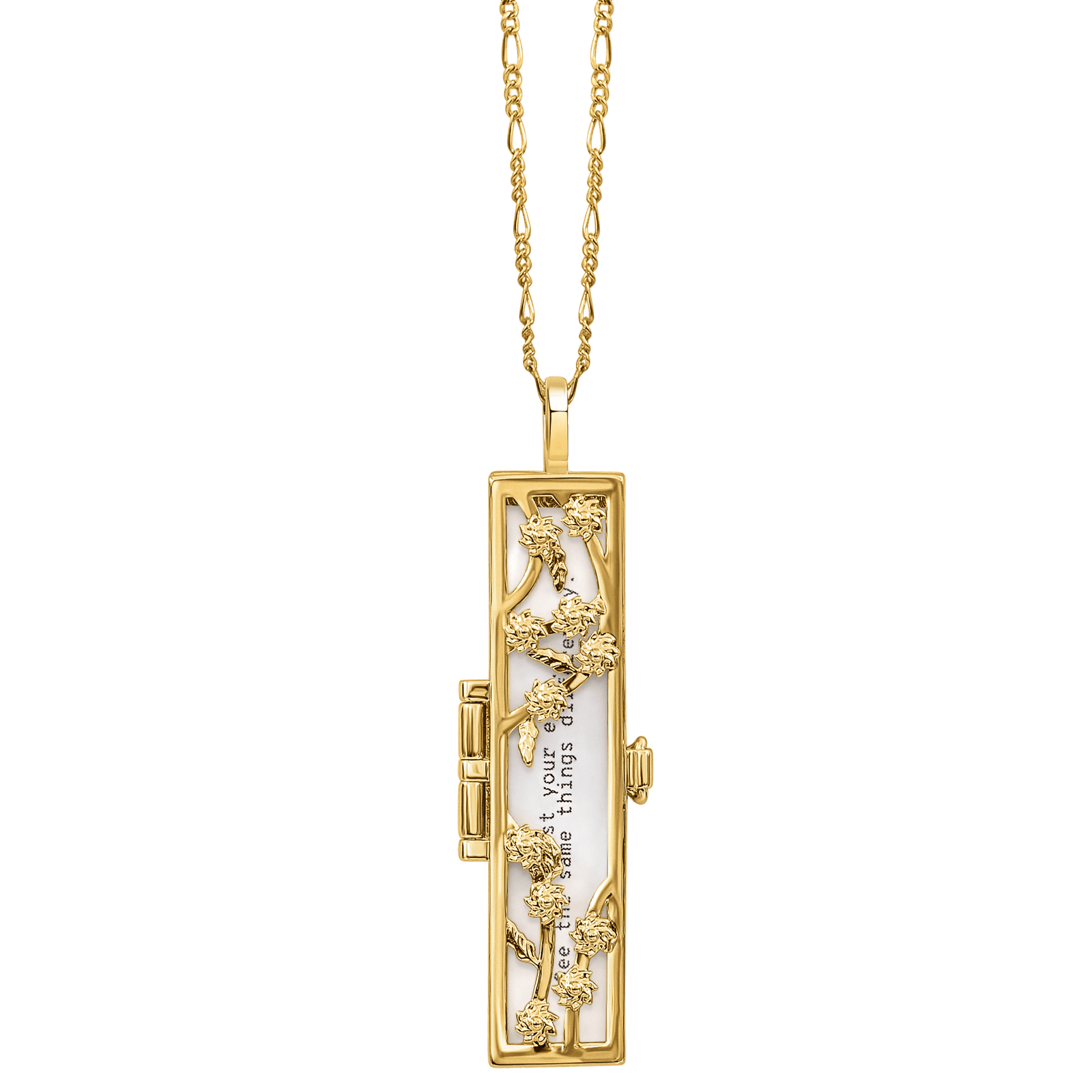 Flowered Vines Fortune Locket in Gold - The Kindness Cause