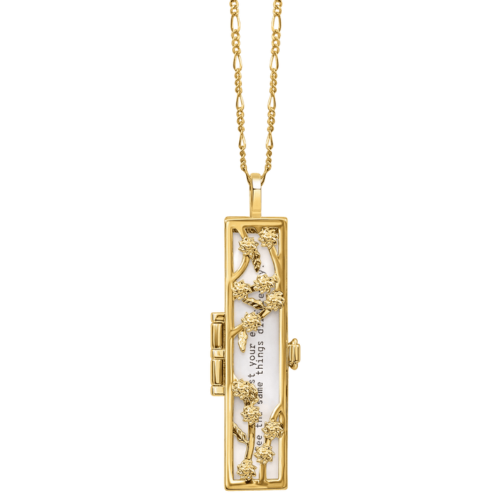 Flowered Vines Fortune Locket in Gold - The Kindness Cause