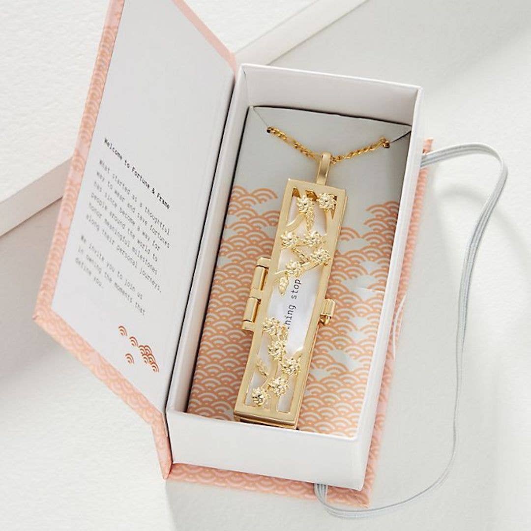 Flowered Vines Fortune Locket in Gold - The Kindness Cause