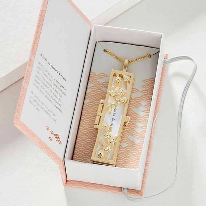 Flowered Vines Fortune Locket in Gold - The Kindness Cause