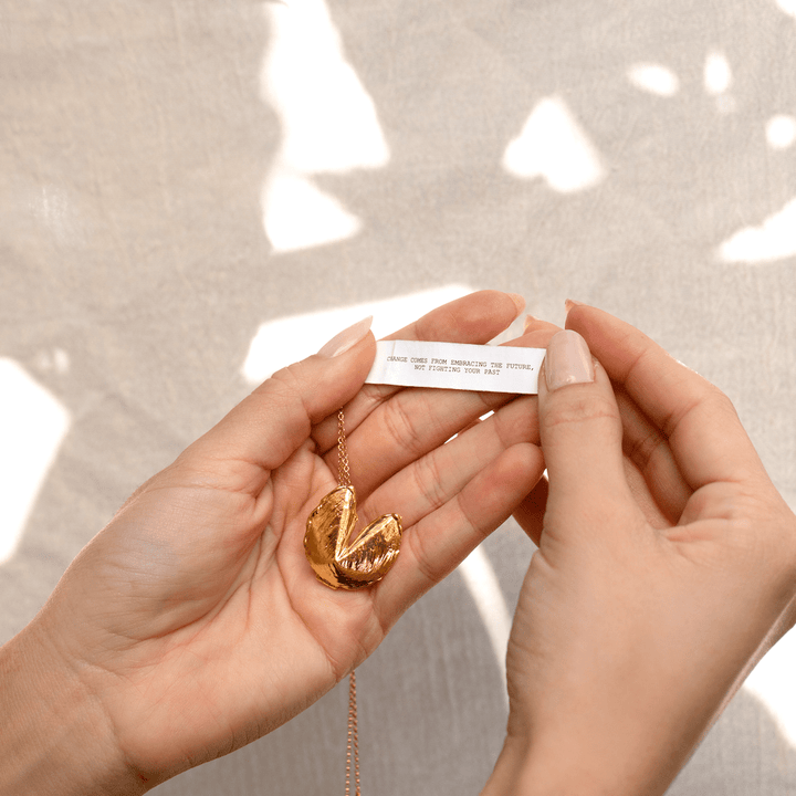 Fortune Cookie Signature Locket in Gold - The Kindness Cause
