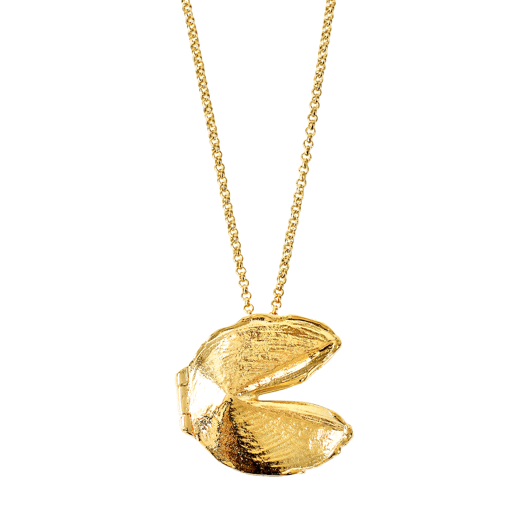 Fortune Cookie Signature Locket in Gold - The Kindness Cause