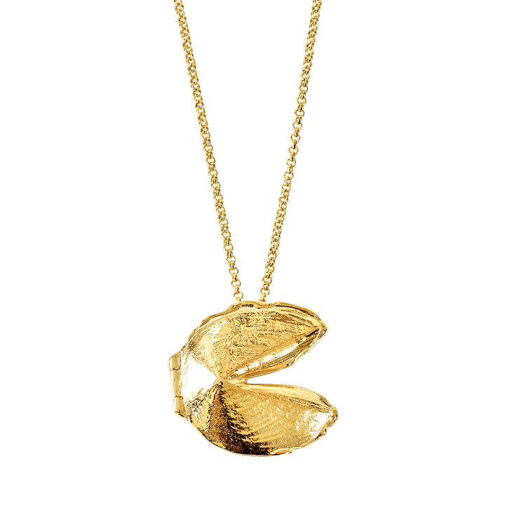 Fortune Cookie Signature Locket in Gold - The Kindness Cause