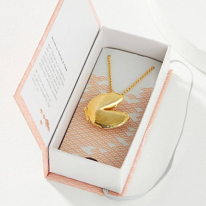 Fortune Cookie Signature Locket in Gold - The Kindness Cause