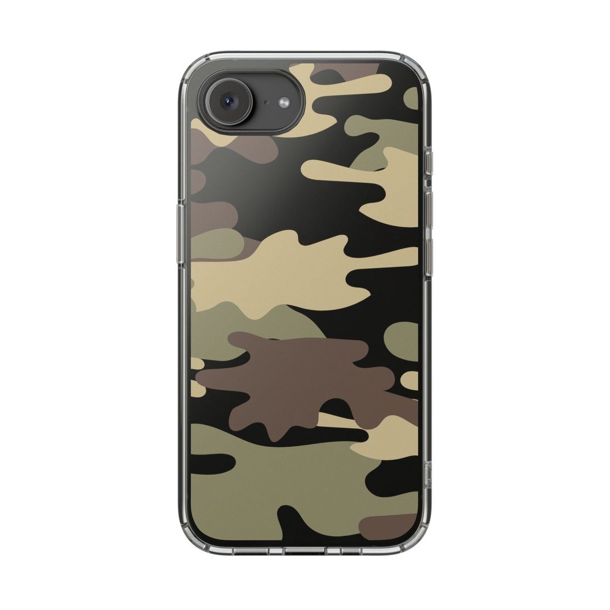 Green & Brown Camo Clear Impact-Resistant Phone Cases - The Kindness Cause