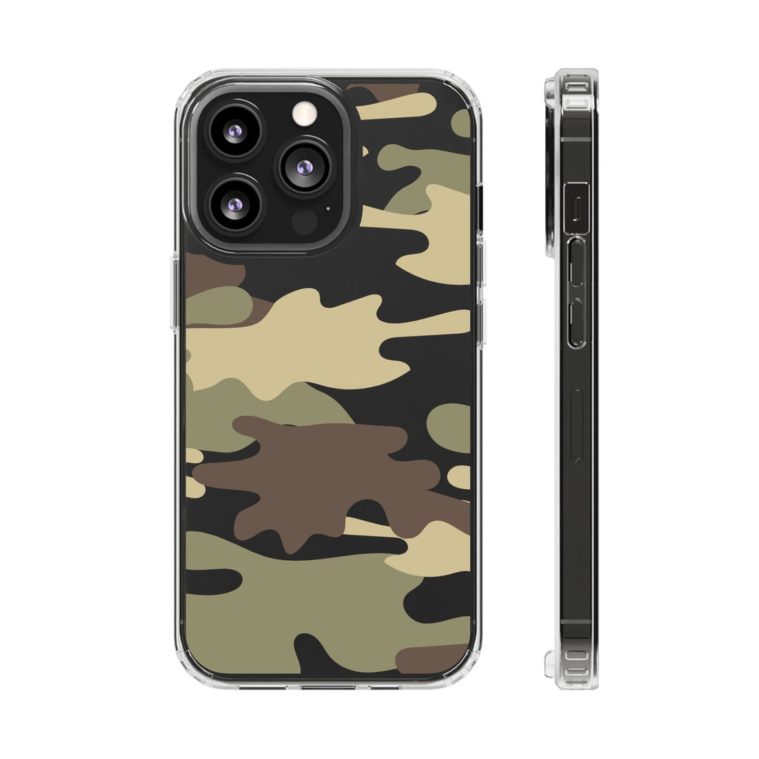 Green &amp; Brown Camo Clear Impact-Resistant Phone Cases - The Kindness Cause