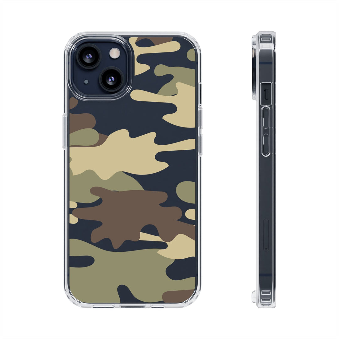 Green &amp; Brown Camo Clear Impact-Resistant Phone Cases - The Kindness Cause