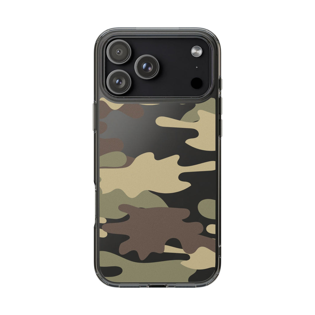 Green &amp; Brown Camo Clear Impact-Resistant Phone Cases - The Kindness Cause