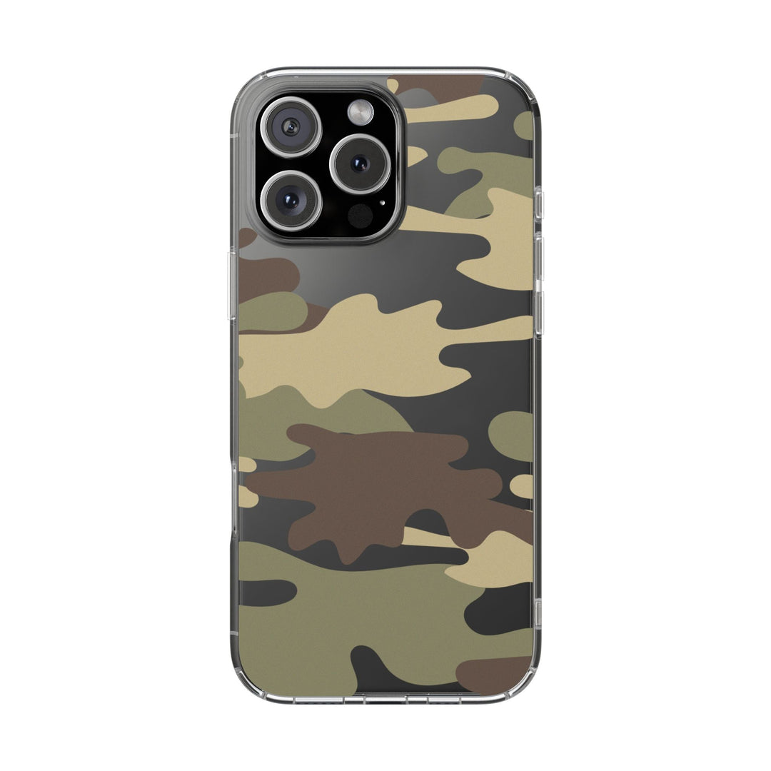 Green &amp; Brown Camo Clear Impact-Resistant Phone Cases - The Kindness Cause