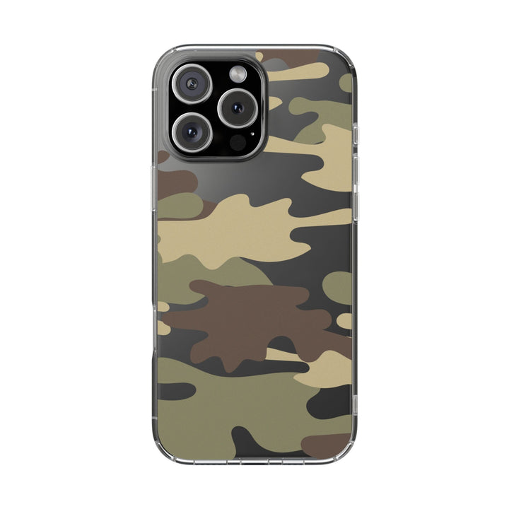 Green &amp; Brown Camo Clear Impact-Resistant Phone Cases - The Kindness Cause