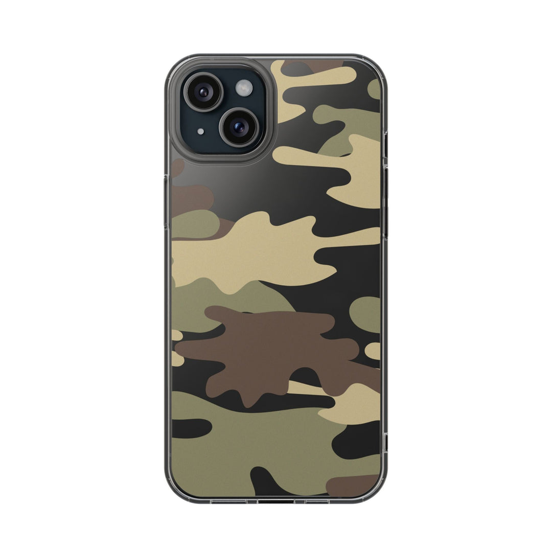 Green &amp; Brown Camo Clear Impact-Resistant Phone Cases - The Kindness Cause