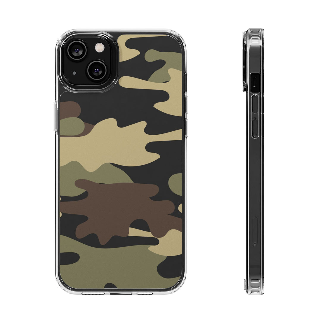 Green &amp; Brown Camo Clear Impact-Resistant Phone Cases - The Kindness Cause