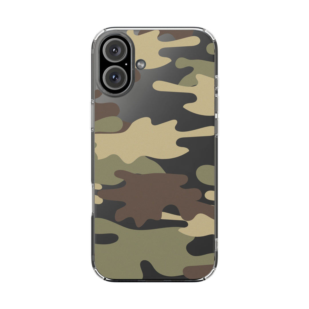Green &amp; Brown Camo Clear Impact-Resistant Phone Cases - The Kindness Cause