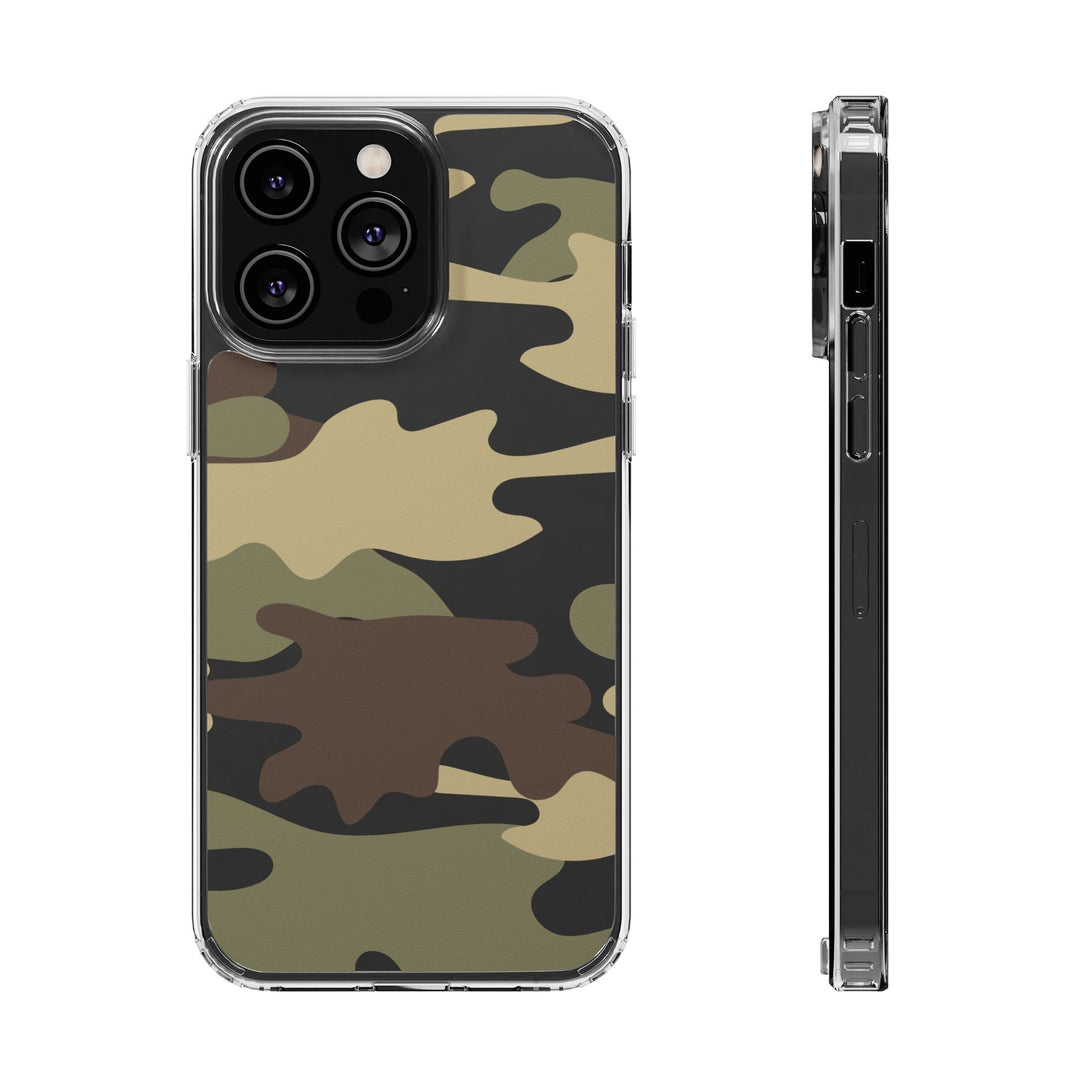 Green &amp; Brown Camo Clear Impact-Resistant Phone Cases - The Kindness Cause