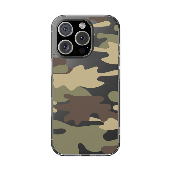 Green &amp; Brown Camo Clear Impact-Resistant Phone Cases - The Kindness Cause