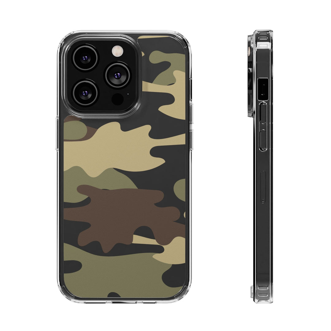 Green &amp; Brown Camo Clear Impact-Resistant Phone Cases - The Kindness Cause