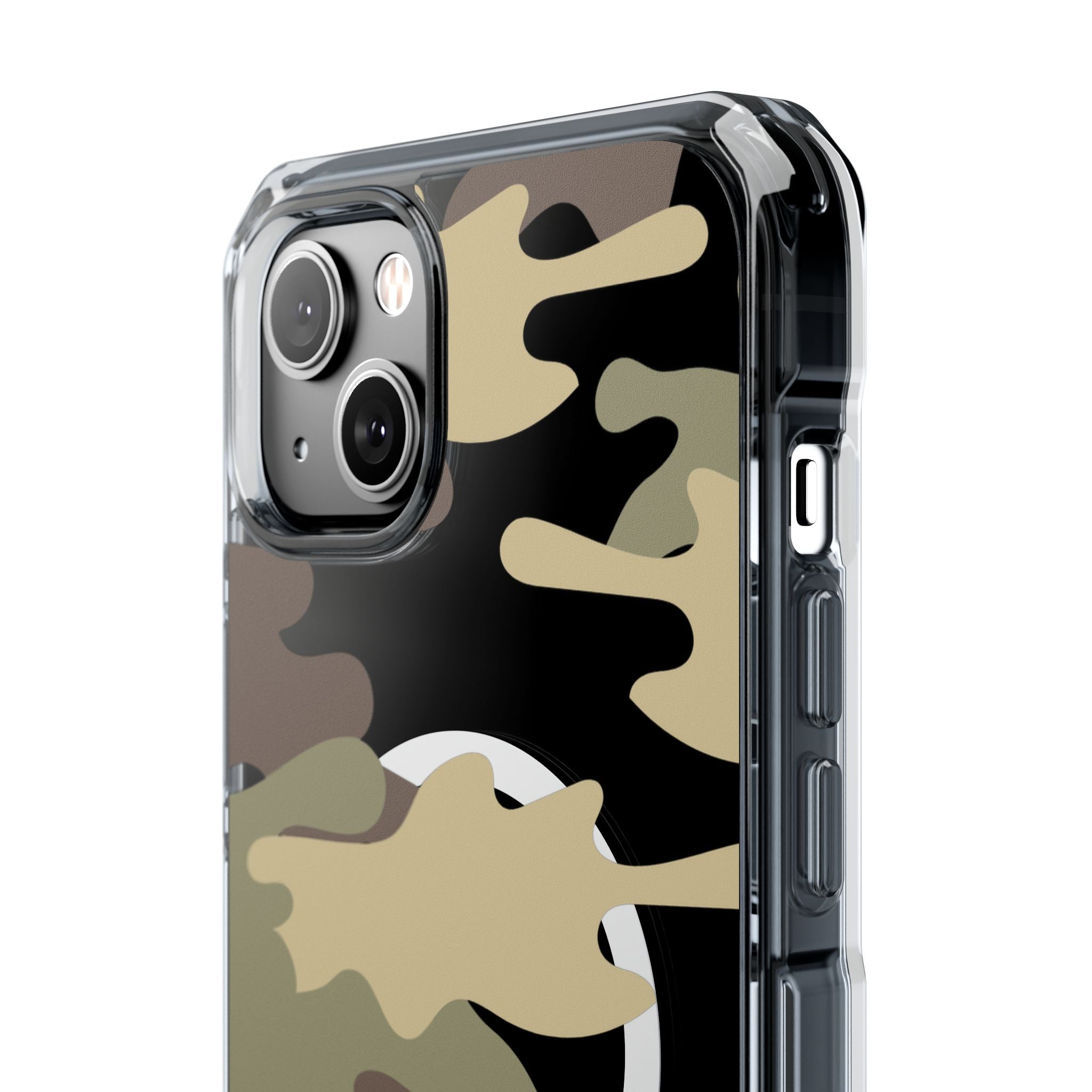 Green & Brown Camo Magnetic Clear Impact Phone Cases - The Kindness Cause