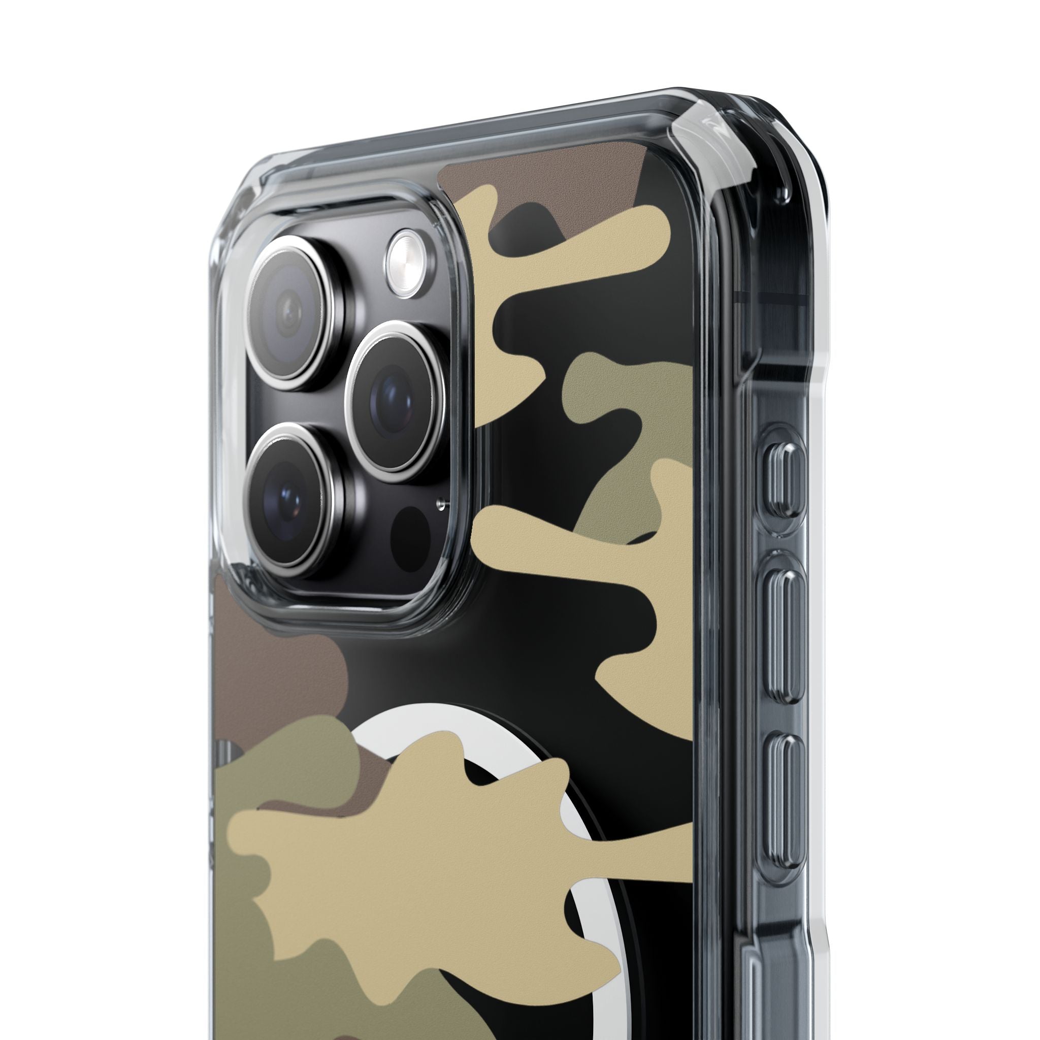 Green & Brown Camo Magnetic Clear Impact Phone Cases - The Kindness Cause