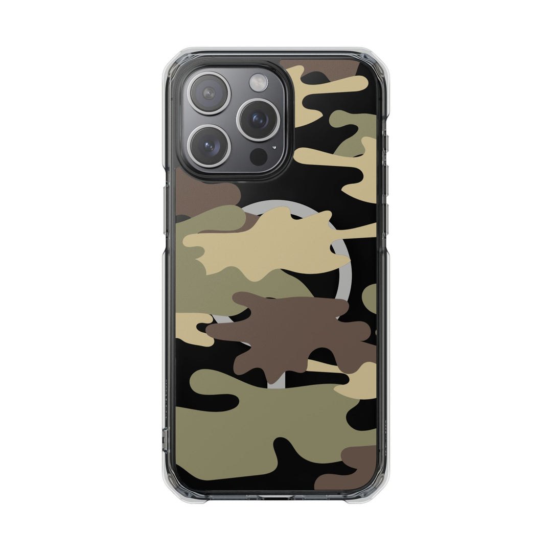 Green &amp; Brown Camo Magnetic Clear Impact Phone Cases - The Kindness Cause