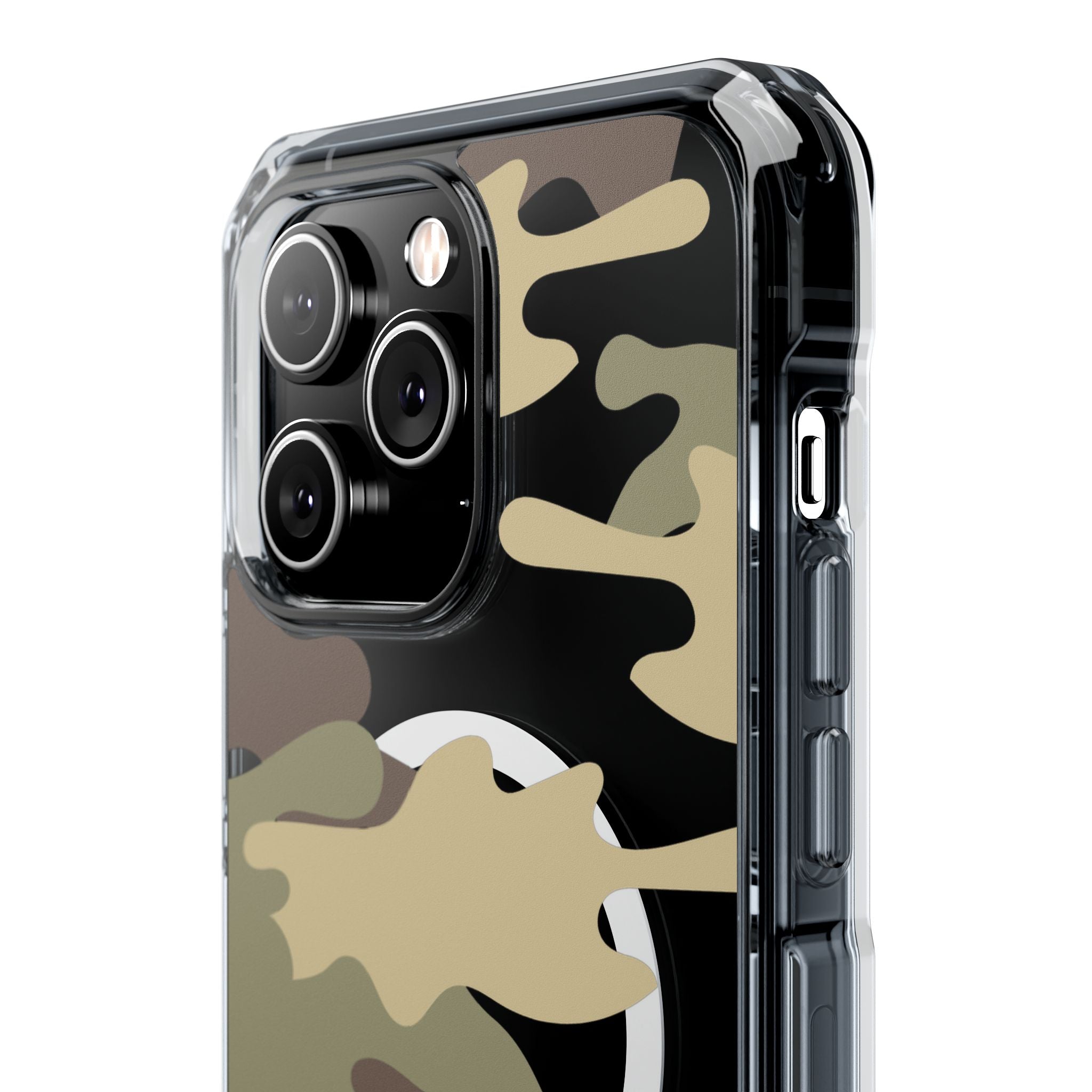 Green & Brown Camo Magnetic Clear Impact Phone Cases - The Kindness Cause