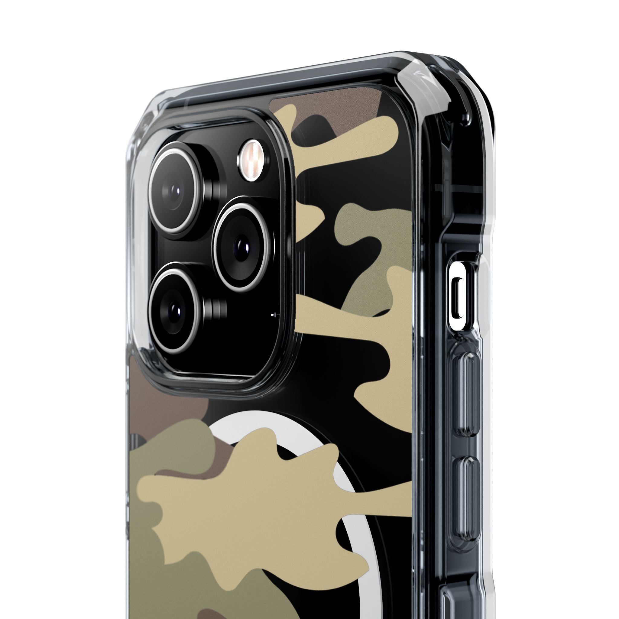 Green & Brown Camo Magnetic Clear Impact Phone Cases - The Kindness Cause