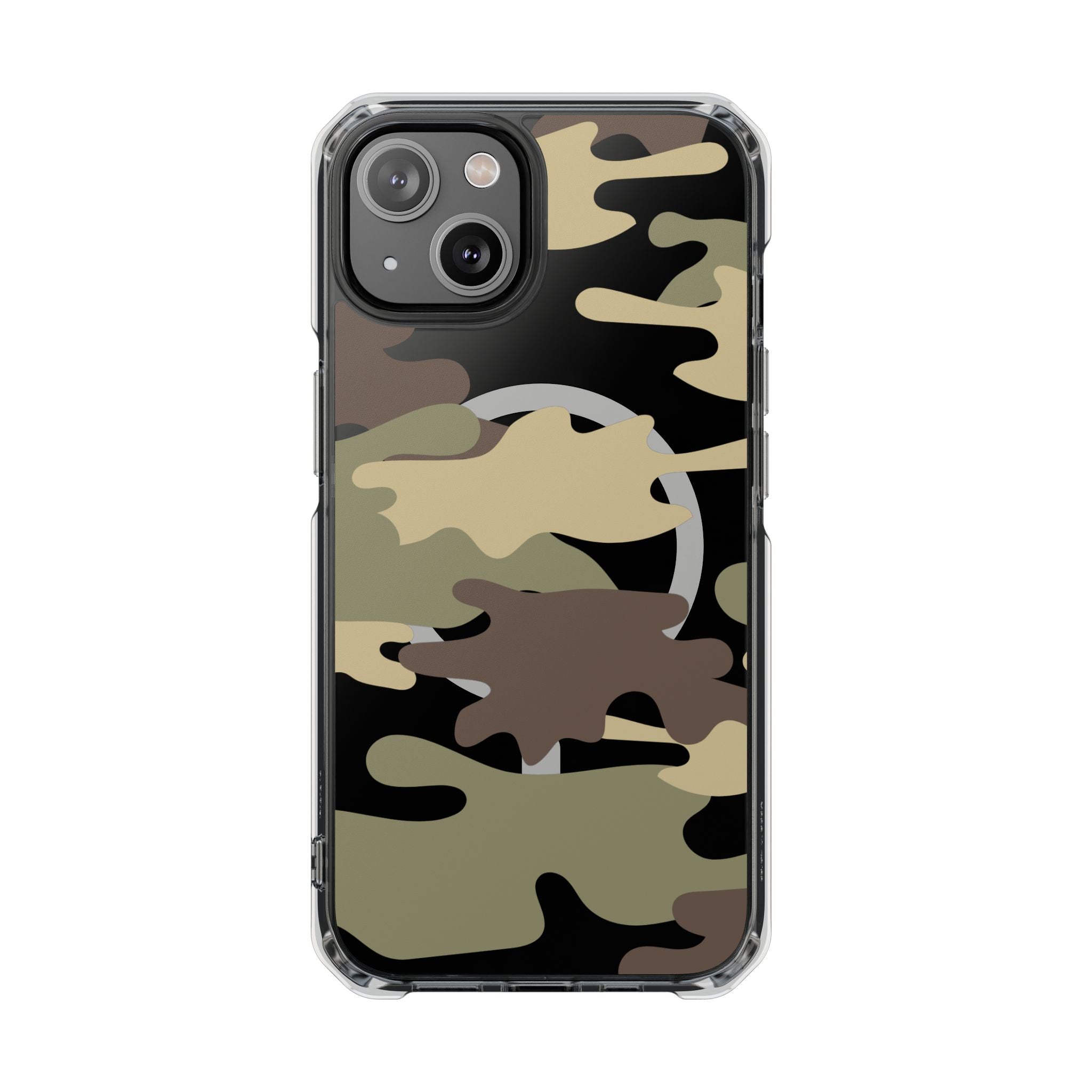 Green & Brown Camo Magnetic Clear Impact Phone Cases - The Kindness Cause