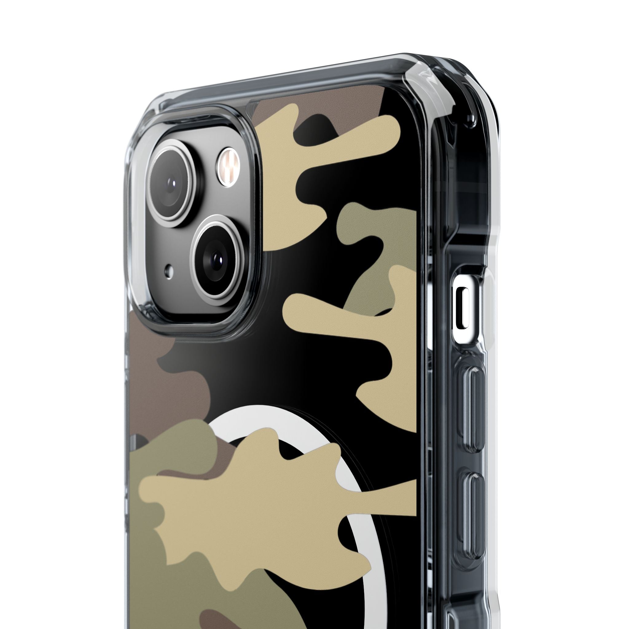 Green & Brown Camo Magnetic Clear Impact Phone Cases - The Kindness Cause