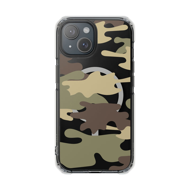 Green &amp; Brown Camo Magnetic Clear Impact Phone Cases - The Kindness Cause