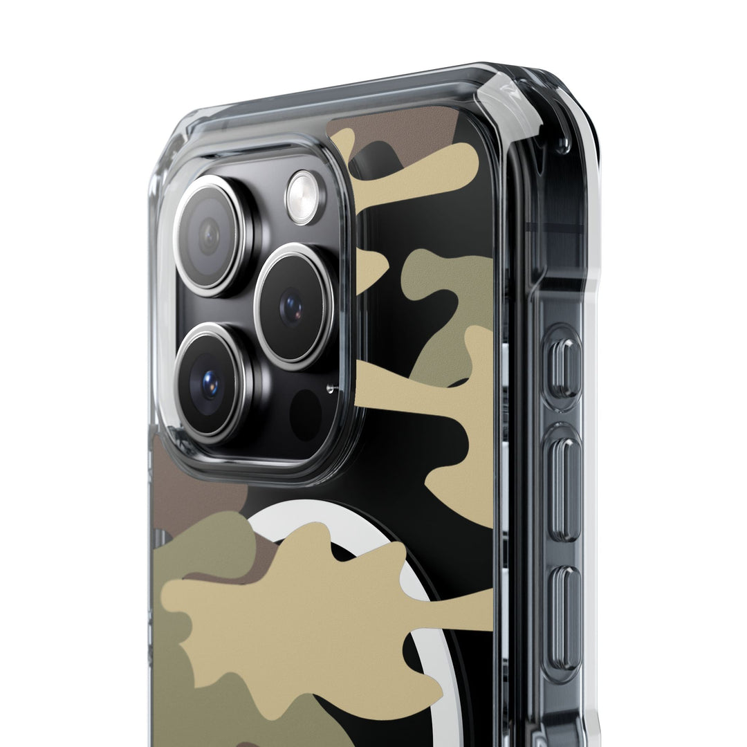 Green &amp; Brown Camo Magnetic Clear Impact Phone Cases - The Kindness Cause