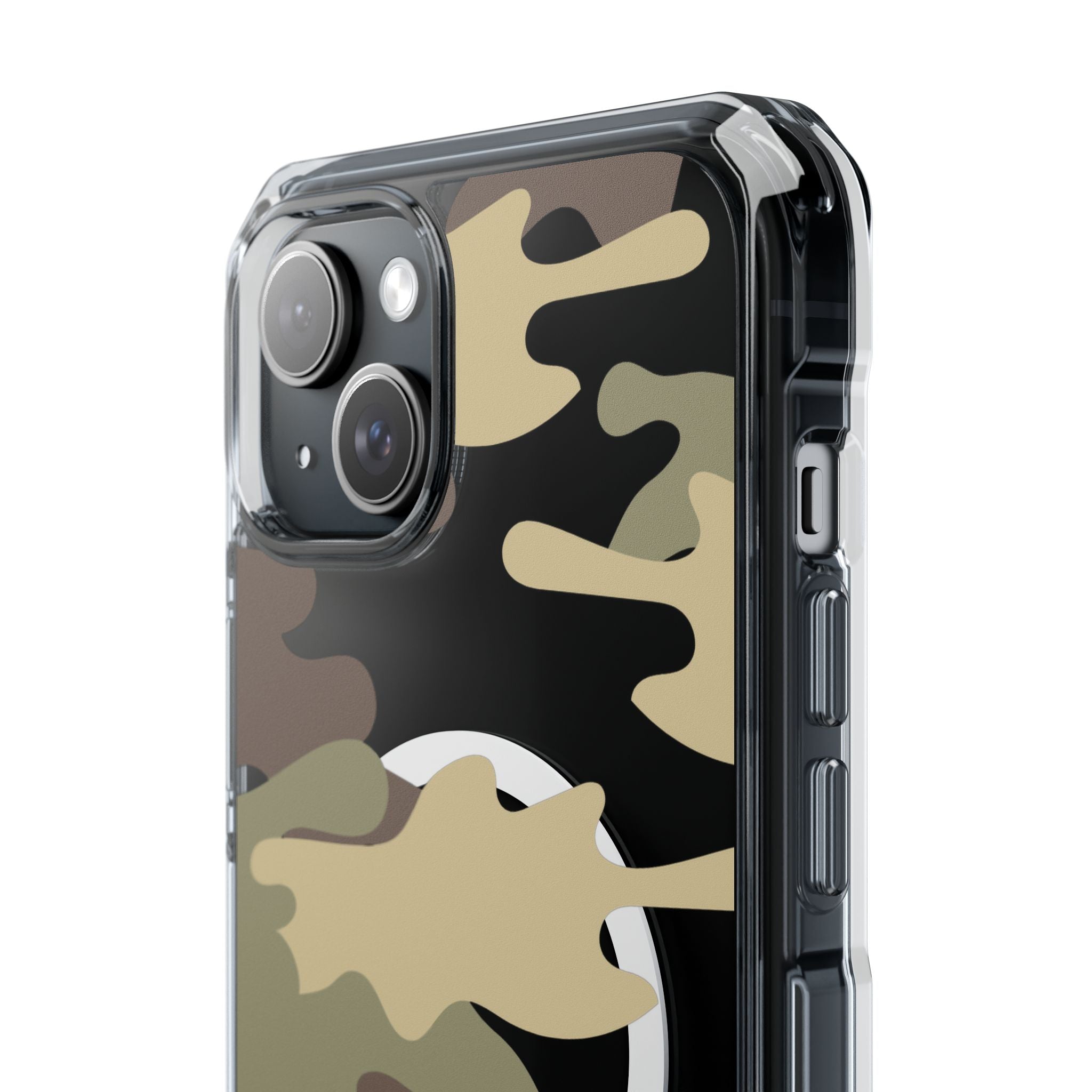 Green & Brown Camo Magnetic Clear Impact Phone Cases - The Kindness Cause