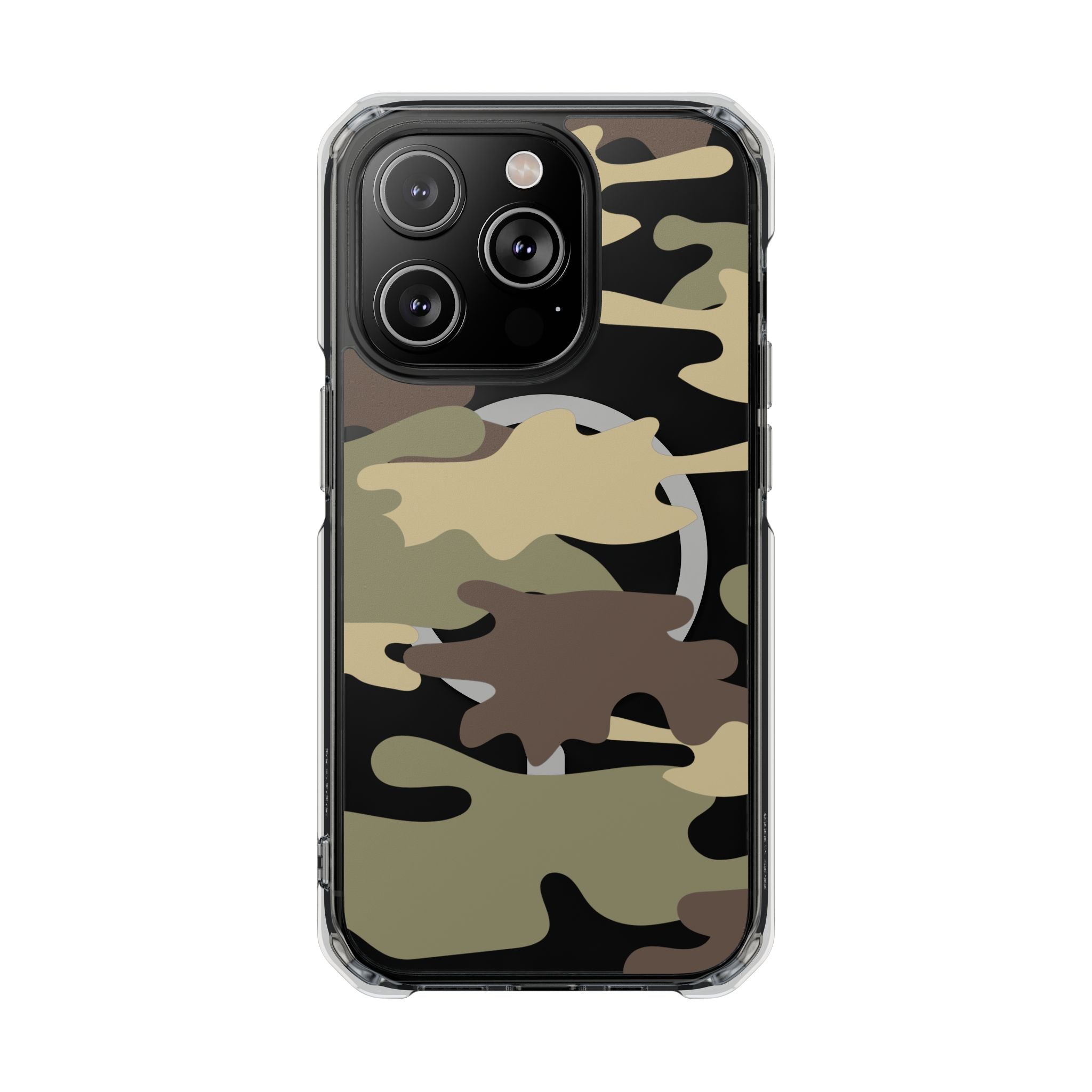 Green & Brown Camo Magnetic Clear Impact Phone Cases - The Kindness Cause