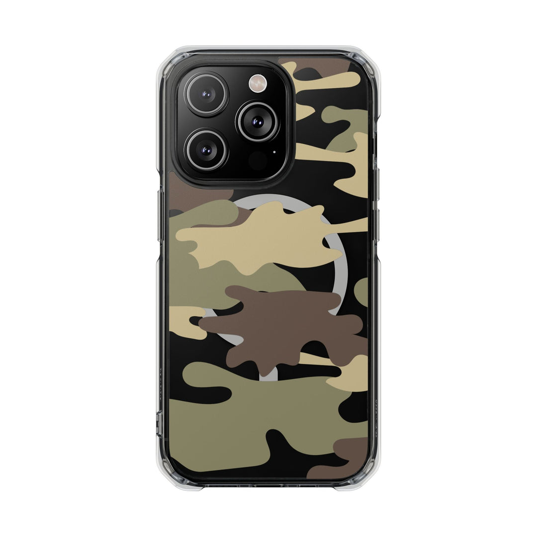 Green &amp; Brown Camo Magnetic Clear Impact Phone Cases - The Kindness Cause