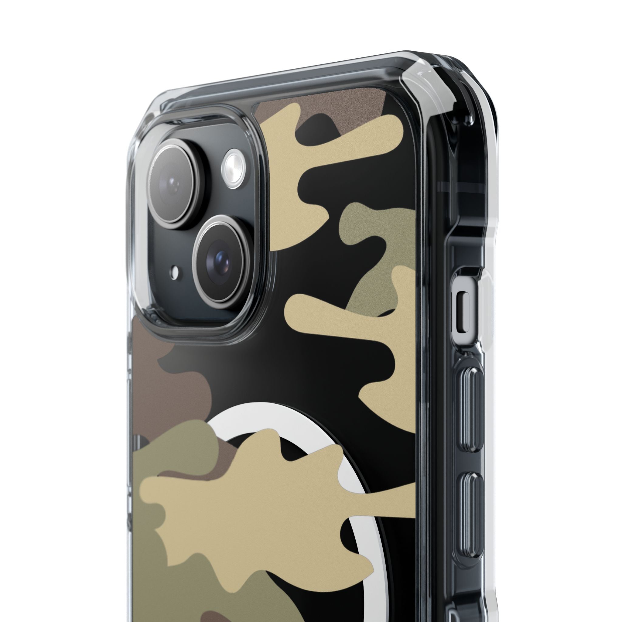 Green & Brown Camo Magnetic Clear Impact Phone Cases - The Kindness Cause
