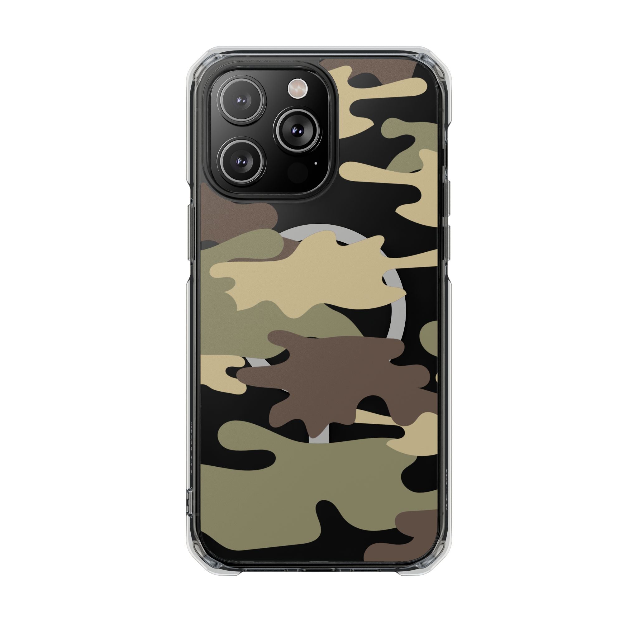 Green & Brown Camo Magnetic Clear Impact Phone Cases - The Kindness Cause