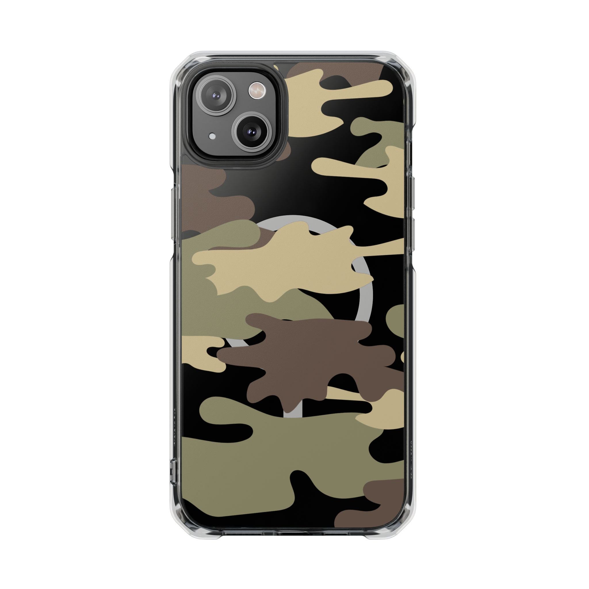 Green & Brown Camo Magnetic Clear Impact Phone Cases - The Kindness Cause