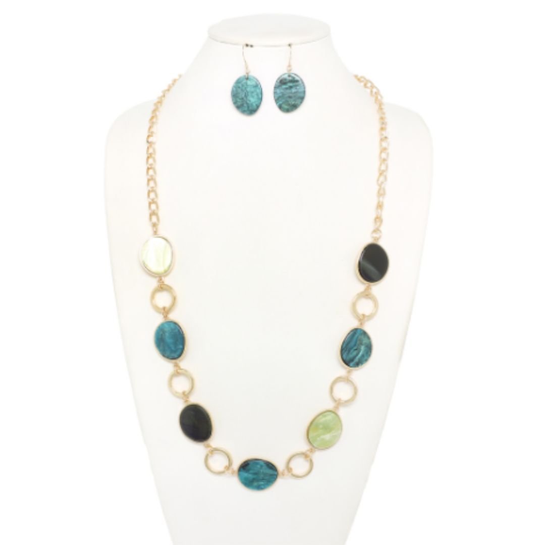 Green Long Necklace Set - The Kindness Cause