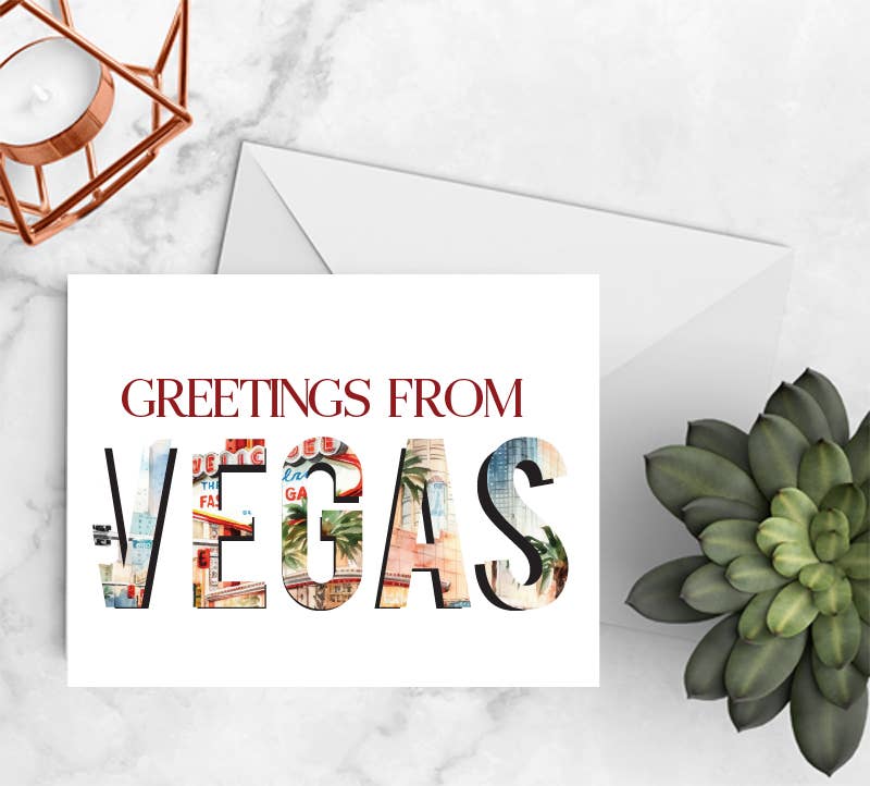 Greetings from Vegas Set of 8 Notecards - The Kindness Cause