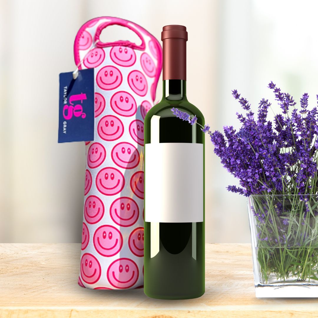 Happy Face Neoprene Wine Sleeve - The Kindness Cause