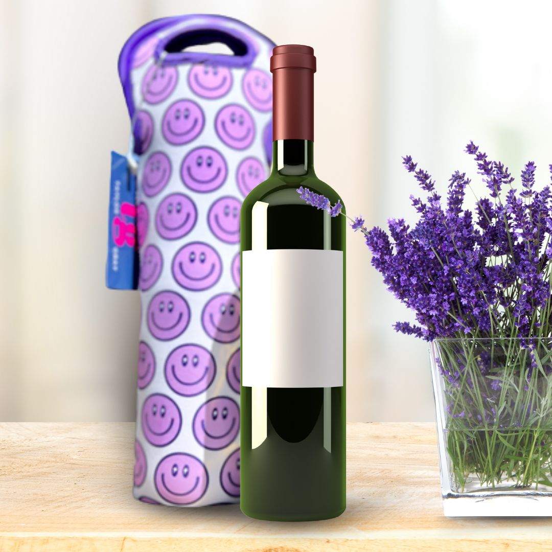 Happy Face Neoprene Wine Sleeve - The Kindness Cause