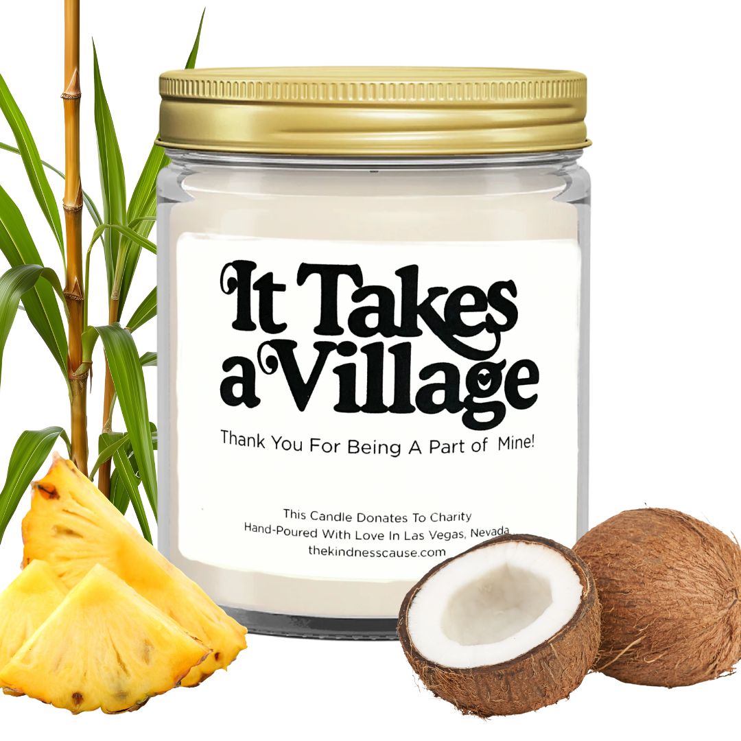 It Takes A Village Bamboo Coconut Kindness Candle - The Kindness Cause
