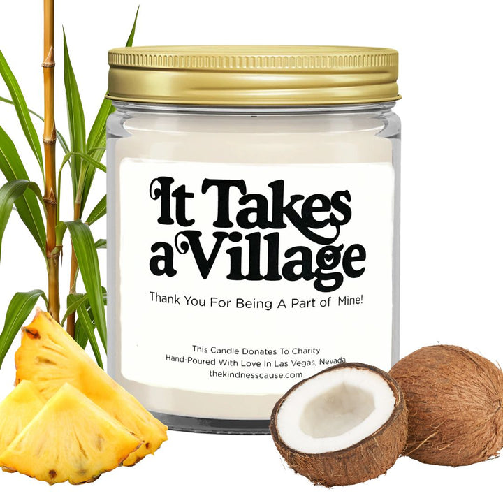 It Takes A Village Bamboo Coconut Kindness Candle - The Kindness Cause