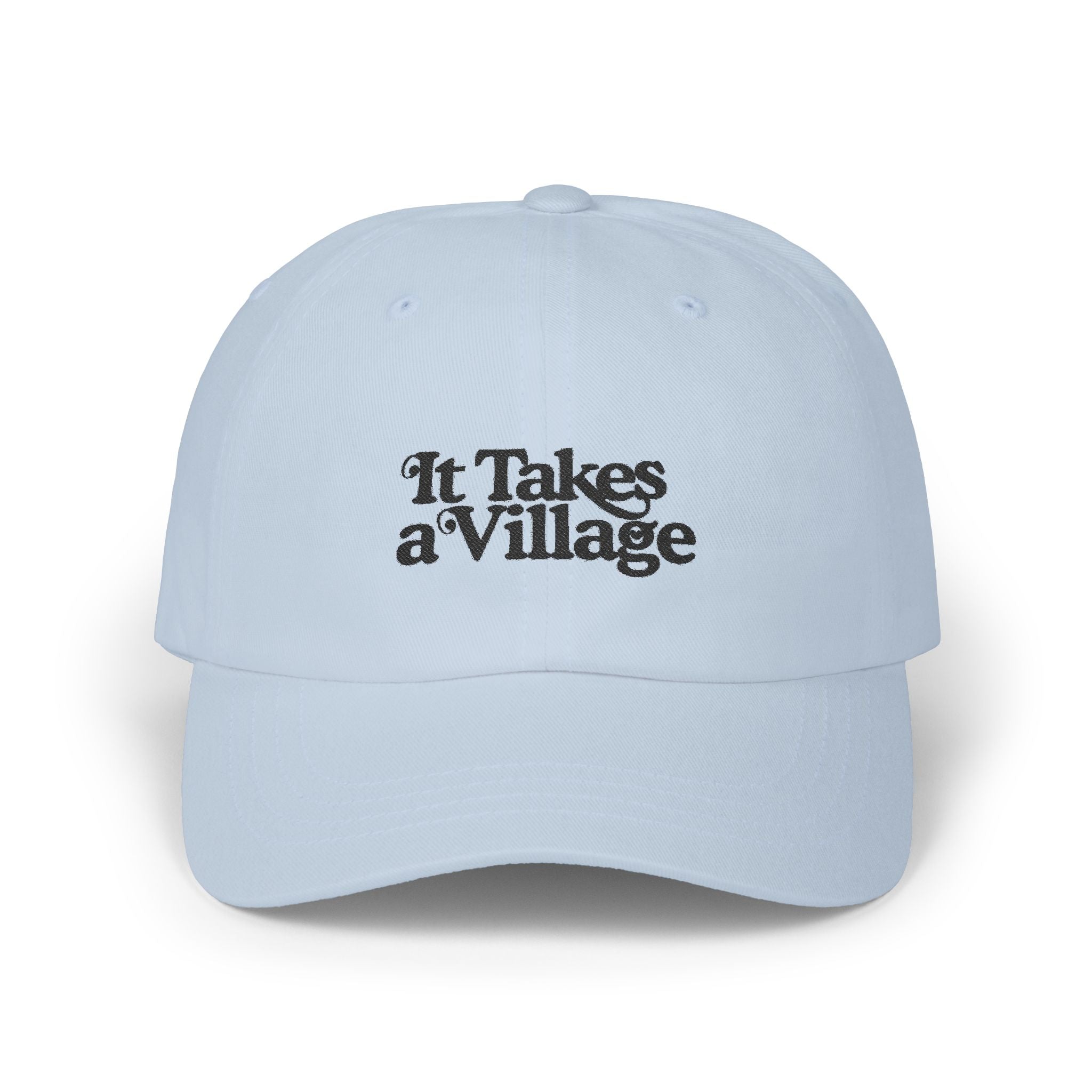 It Takes A Village Black Embroidered Classic Dad Cap - The Kindness Cause
