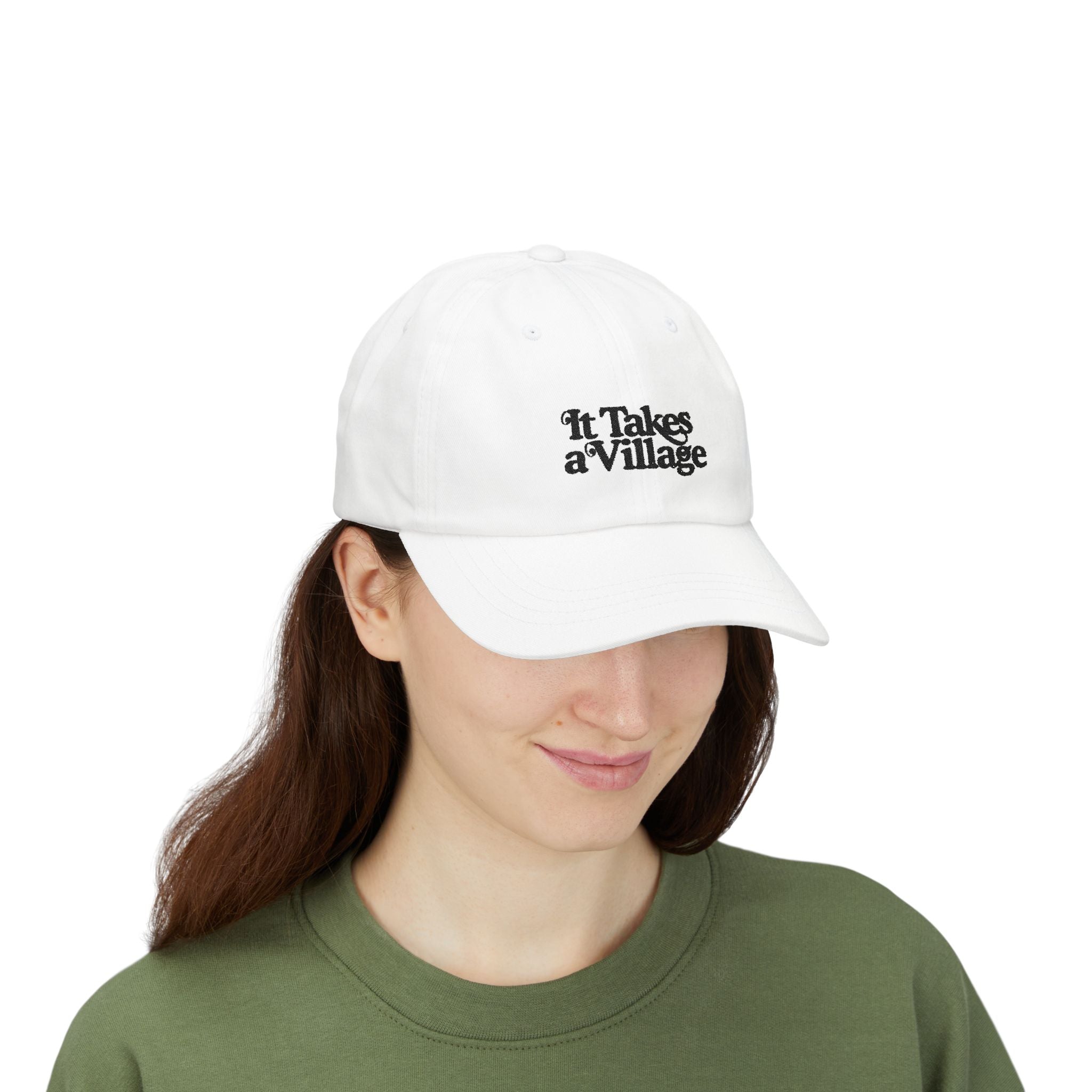 It Takes A Village Black Embroidered Classic Dad Cap - The Kindness Cause