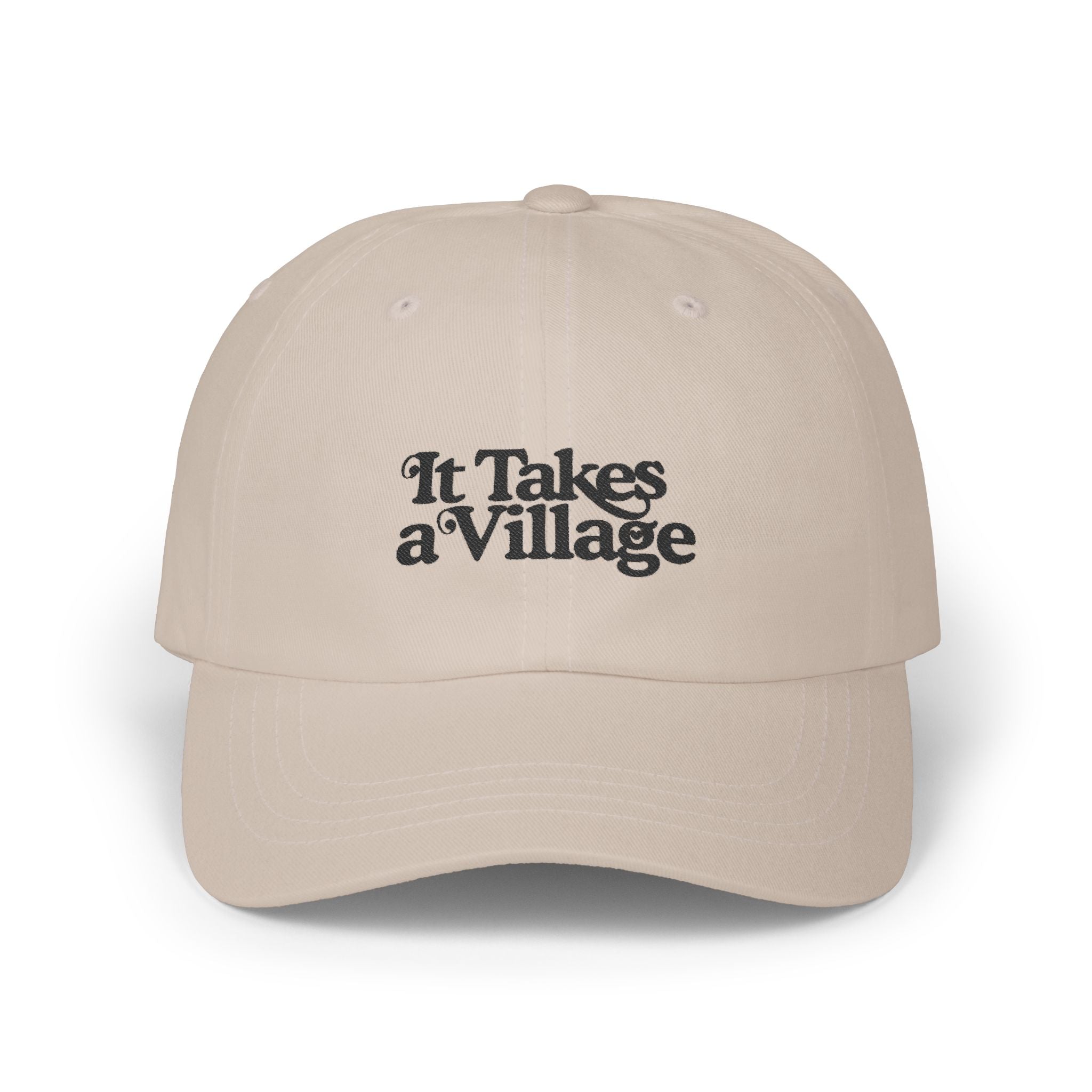 It Takes A Village Black Embroidered Classic Dad Cap - The Kindness Cause