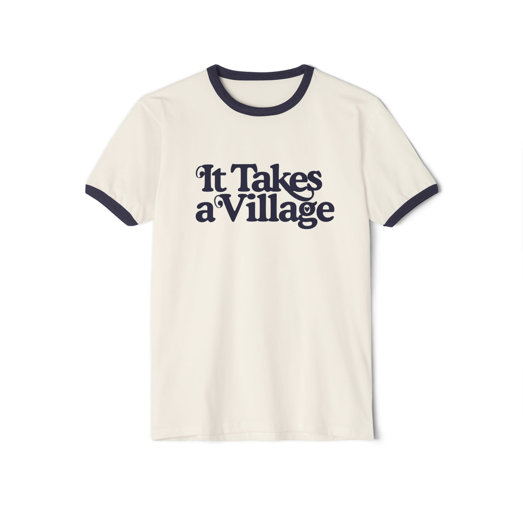 It Takes A Village Unisex Cotton Ringer T-Shirt - The Kindness Cause