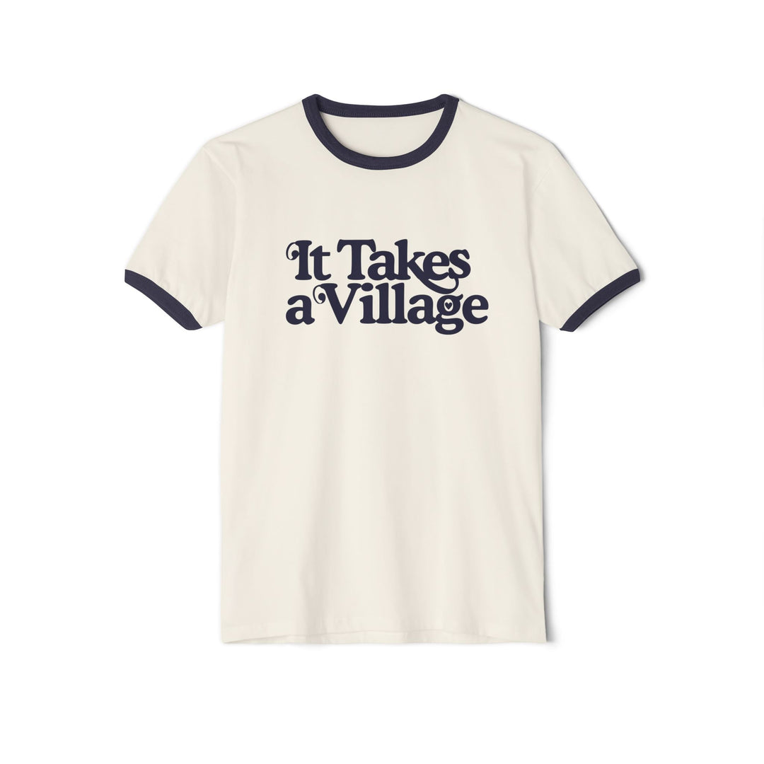 It Takes A Village Unisex Cotton Ringer T-Shirt - The Kindness Cause
